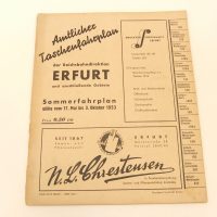 Kursbuch DR Rbd Erfurt Sommerfahrplan 1953