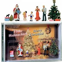 Preiser HO Frohe Weihnachten – Weihnachtsszene mit Nikolaus, Tannenbaum und Familie