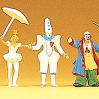 Preiser HO 20254 Zirkusdirektor, Clowns, Dompteur