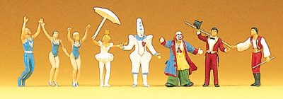 Preiser HO 20254 Zirkusdirektor, Clowns, Dompteur