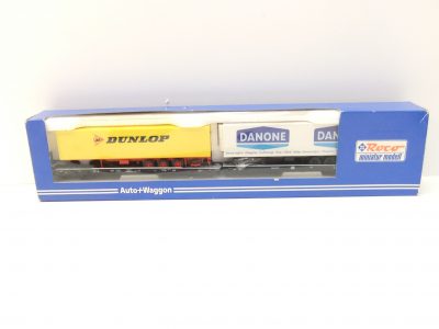 Roco 1901 HO Doppelwagen mit Trailerladung DB Ep.V/VI