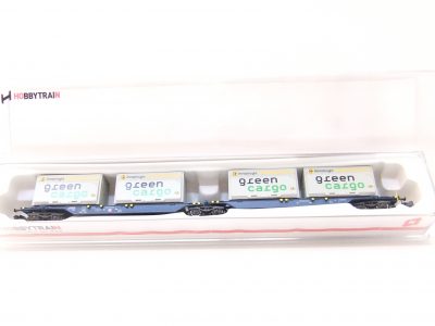 Hobbytrain H23718-4  N-Spur Containertragwagen DBAG  Green Cargo XXL