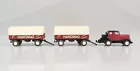 Wiking 85029 HO  Hanomag ST 100 Zugmaschine mit zwei Anhängern