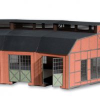 Noch 66210 HO Laser-Cut Bausatz  Ringlokschuppen 3ständig und 66211 Erweiterung 1 Stand