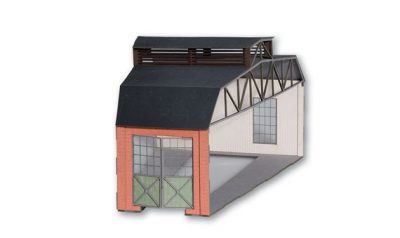 Noch 66210 HO Laser-Cut Bausatz  Ringlokschuppen 3ständig und 66211 Erweiterung 1 Stand – Bild 2