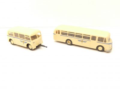 BEKA/Espewe HO IFA/Horch H6B Bus mit Anhänger "Leipziger Verkehrsbetriebe"