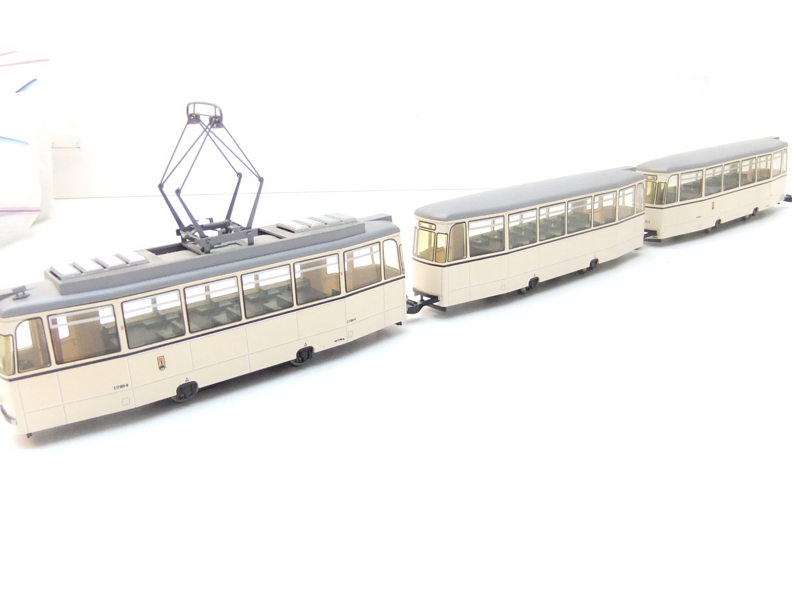 Herrmann&Partner 14219B HO StraßenbahnET54 mit 2 BeiwagenEB54 "Leipziger Verkehrsbetriebe" – Bild 3