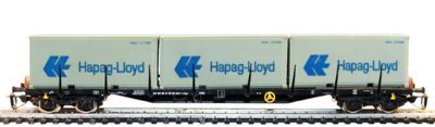 BTTB/Tillig  TT 4-achs. Niederbordwagen mit Container "Hapag-Loyd"