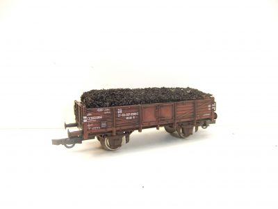 Roco HO 2-achs. O-Wagen DR Ep.IV mit Ladegut Kohle