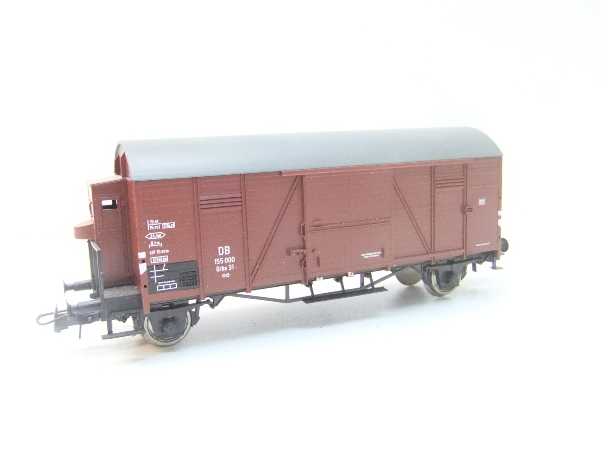 Roco 74091B HO 2 achs. G-Wagen mit Bh. Gattung Grhs 31 DB Ep.III "Postzug"