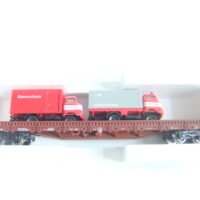 BTTB/Tillig TT 4-achs. Niederbordwagen mit 2 LKW DR Ep.IV Ladegut LKW W50 Feuerwehr