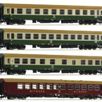 Roco 74189 HO  Wagenset 2  bestehend aus vier Reisezugwagen des D 375 „Vindobona“  DR Ep.IV