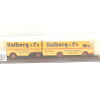 Brekina 57807 HO  LKW Büssing Burglöwe UM Möbelwagen-Zug “ Kolberg & Co „