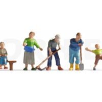 Noch 45629  TT  Figurenset  Landwirte, 6 Figuren + 3 Tiere + Zubehör