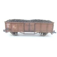 Ganzzug Braunkohle HO 2-achs. O-Wagen DR Ep.IV mit Ladegut Kohle