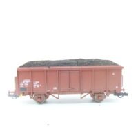Ganzzug Braunkohle HO 2-achs. O-Wagen DR Ep.IV mit Ladegut Kohle
